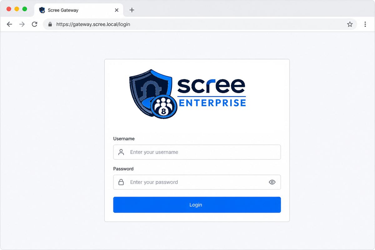 Scree Enterprise portal login